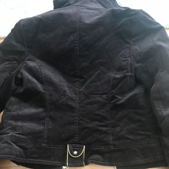 Chocolate Brown Corduroy Jacket - insulated, gold hardware - Picture 7 of 11
